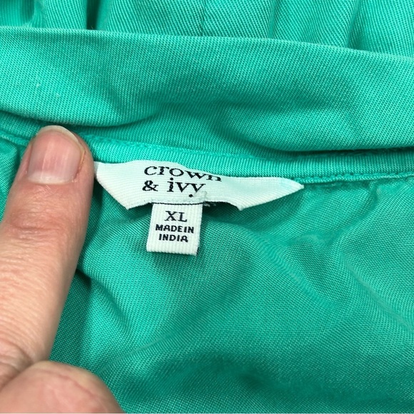 (LOT OF 3) CROWN & IVY SLEEVELESS TOP WOMENS XL RUFFLE COLLAR SIDE SLIT - Picture 5 of 8